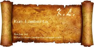 Kun Lamberta névjegykártya